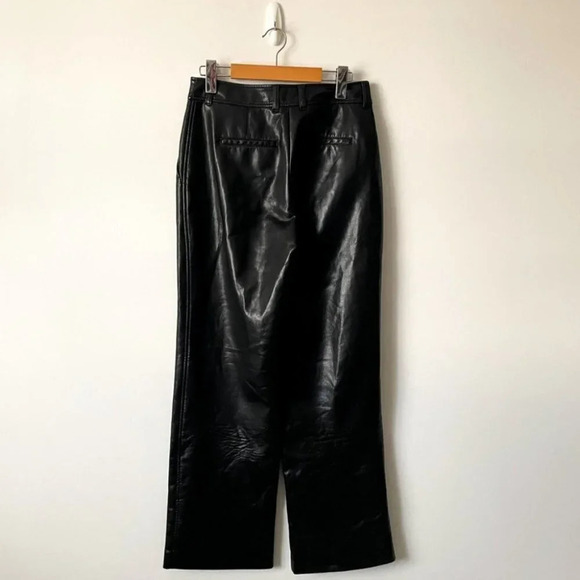 Aritzia Babaton Command High Waisted Vegan Leather Pants Black Size 4 - Picture 4 of 6